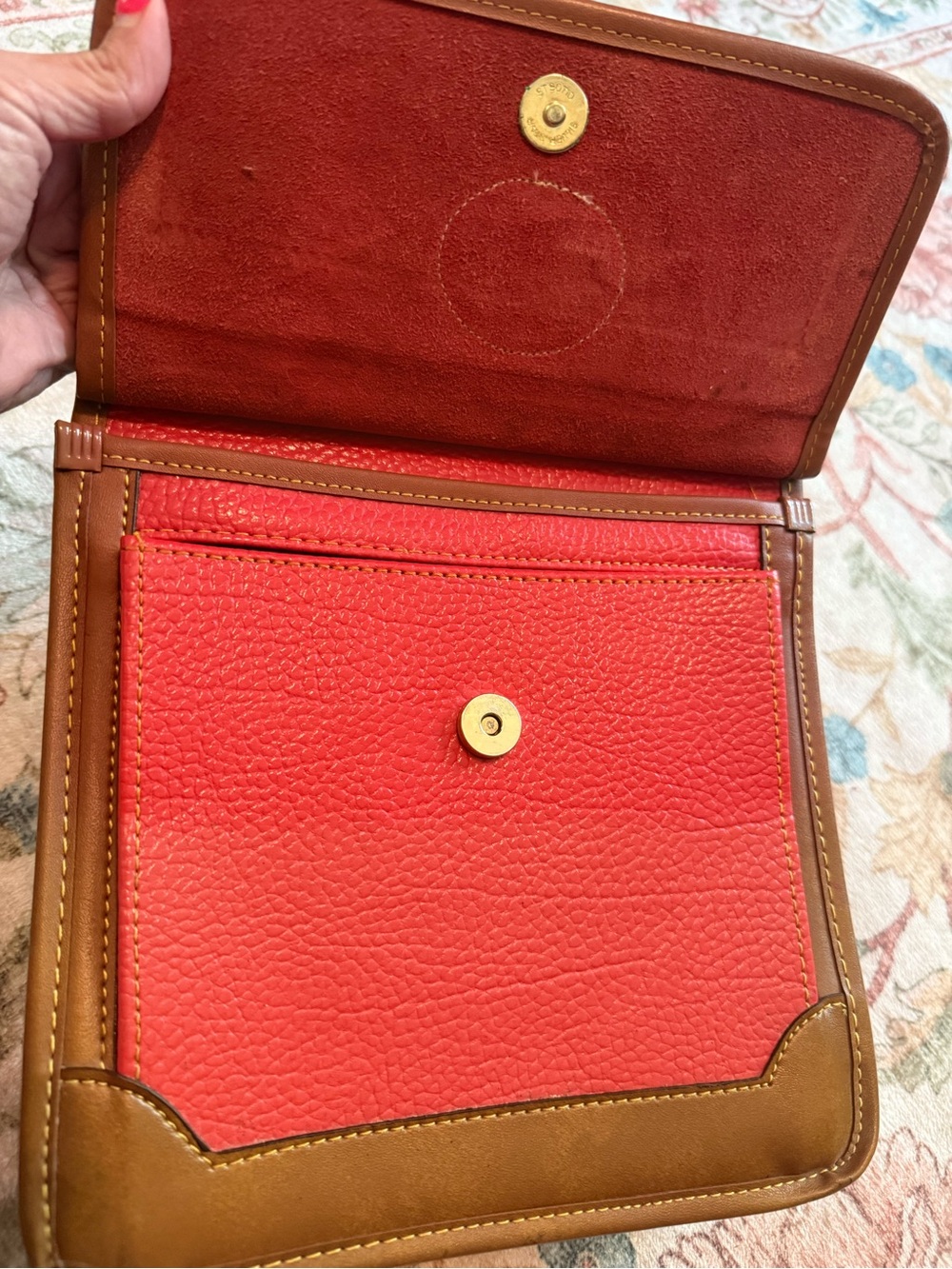 Dooney & Bourke Red and Brown Leather Messenger Bag - Picture 10 of 15